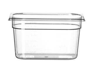 Kontejner GN 1/4 polykarbonát, HENDI, Profi Line, GN 1/4, 5,5L, Průhledná, 265x162x(H)200mm