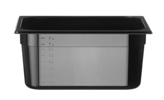 Kontejner GN 1/2 černý polykarbonát, HENDI, Profi Line, GN 1/2, 9,5L, Černá, 325x265x(H)150mm