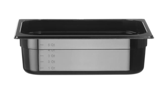 Kontejner GN 1/2 černý polykarbonát, HENDI, Profi Line, GN 1/2, 6,5L, Černá, 325x265x(H)100mm