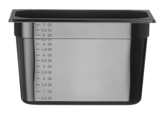 Kontejner GN 1/3 černý polykarbonát, HENDI, Profi Line, GN 1/3, 7,8L, Černá, 325x176x(H)200mm