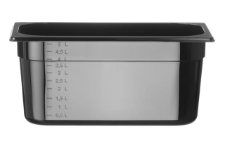 Kontejner GN 1/3 černý polykarbonát, HENDI, Profi Line, GN 1/3, 5,7L, Černá, 325x176x(H)150mm