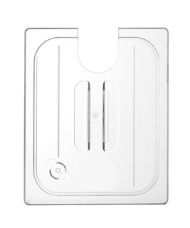 Víko pro polykarbonátové GN nádoby s výřezem pro sous-vide cirkulátor, HENDI, GN 1/2, Průhledná, 265x325mm