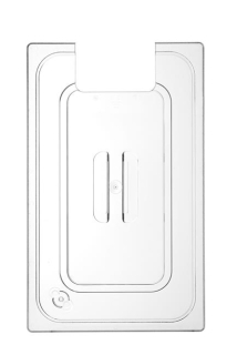 Víko pro polykarbonátové nádoby GN s výřezem pro cirkulační čerpadlo sous vide, HENDI, GN 1/1, Průhledná, 530x325mm