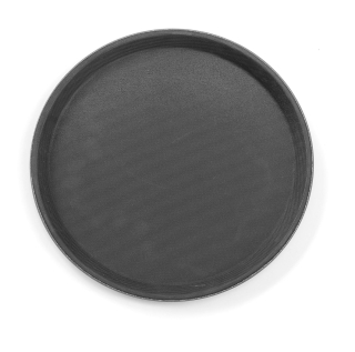 Tác servírovací z polypropylenu, protiskluzový, kulatý, černý, HENDI, ø360x(H)20mm