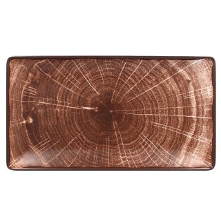 RAK Woodart talíř obdélný 33,5 × 18,1 cm – tmavě hnědá | RAK-WDEDRG33OB