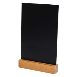 VERLO | Informační tabule, materál PVC, rozměr 34 × 21 cm, dubový podstavec
