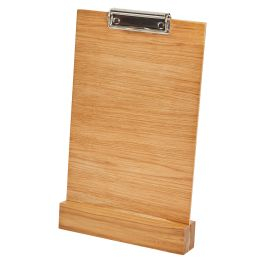 VERLO | Informační tabule, materál dub, rozměr 25 × 14,8 cm, dubový podstavec