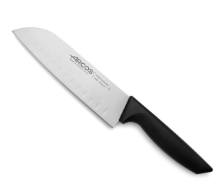 Nůž Santoku s ostřím Granton, řada NIZA, Arcos, Černá, (L)314mm