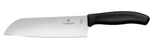 Nůž Santoku s vroubkovanou čepelí, Victorinox, Černá, (L)298mm