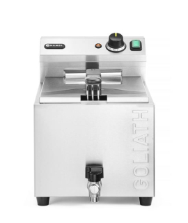 HENDI | Fritéza XL s vypouštěcím kohoutem řada GOLIATH, objem 10L, 400V/10200W, 300x585x(H)392mm
