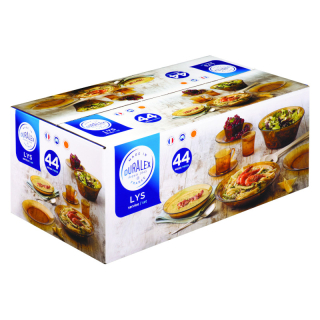 DURALEX |  Set jídelní servírovací, sklo, jantarový 44 ks