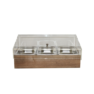 Chladicí box pro gastronádoby s krytem GN 1/1, jasan