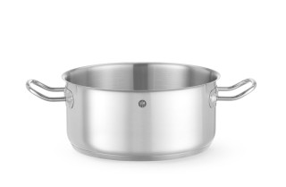 HENDI – nízký nerezový hrnec Kitchen Line bez poklice, 4,9 l, Ø 240 × 110 mm, 837665