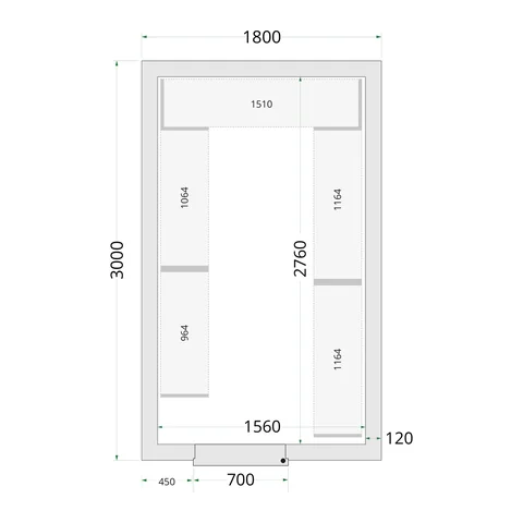 TEFCOLD - panely ke stavebnicovým boxům 120 mm CR 180x300x220