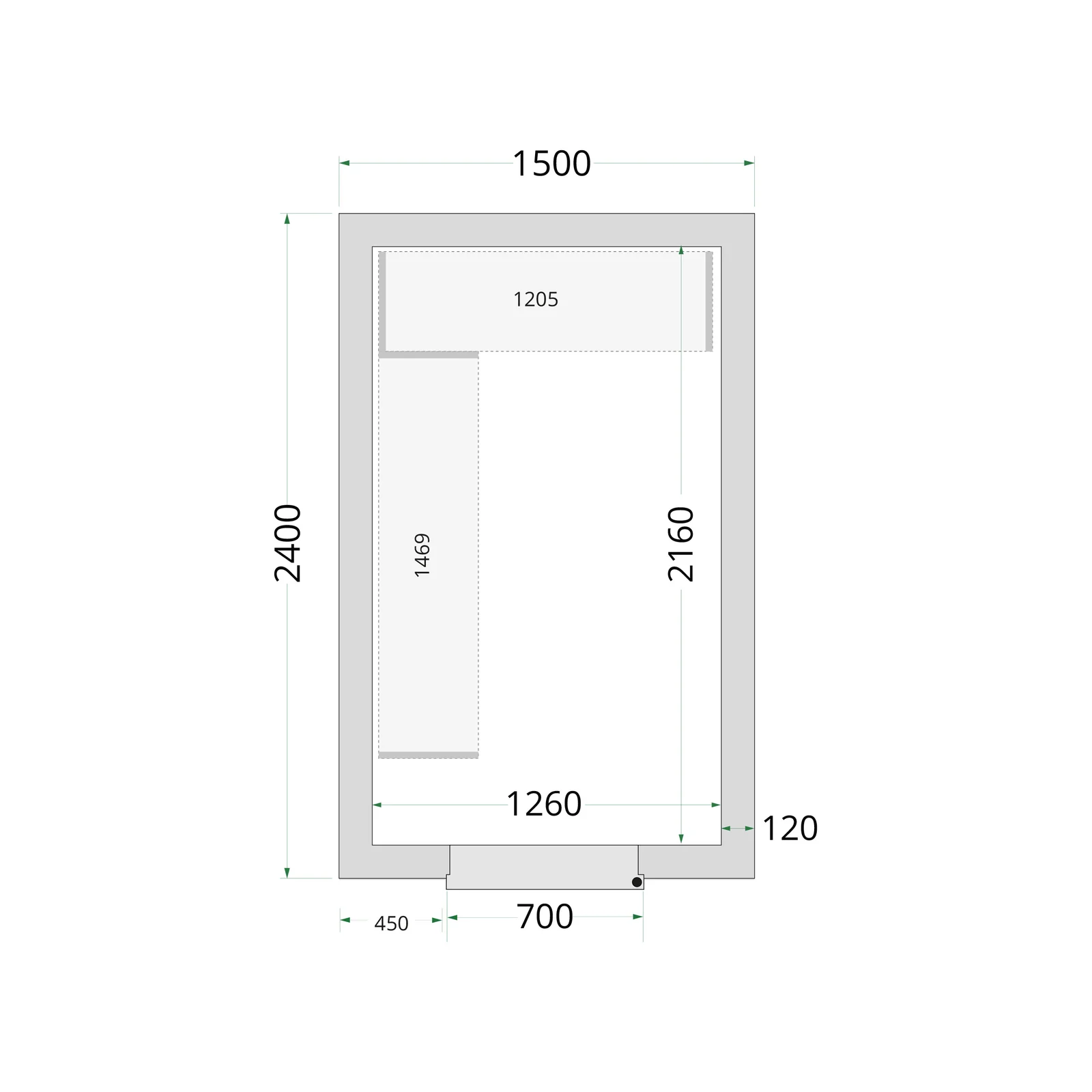 TEFCOLD - panely ke stavebnicovým boxům 120 mm CR 150x240x220