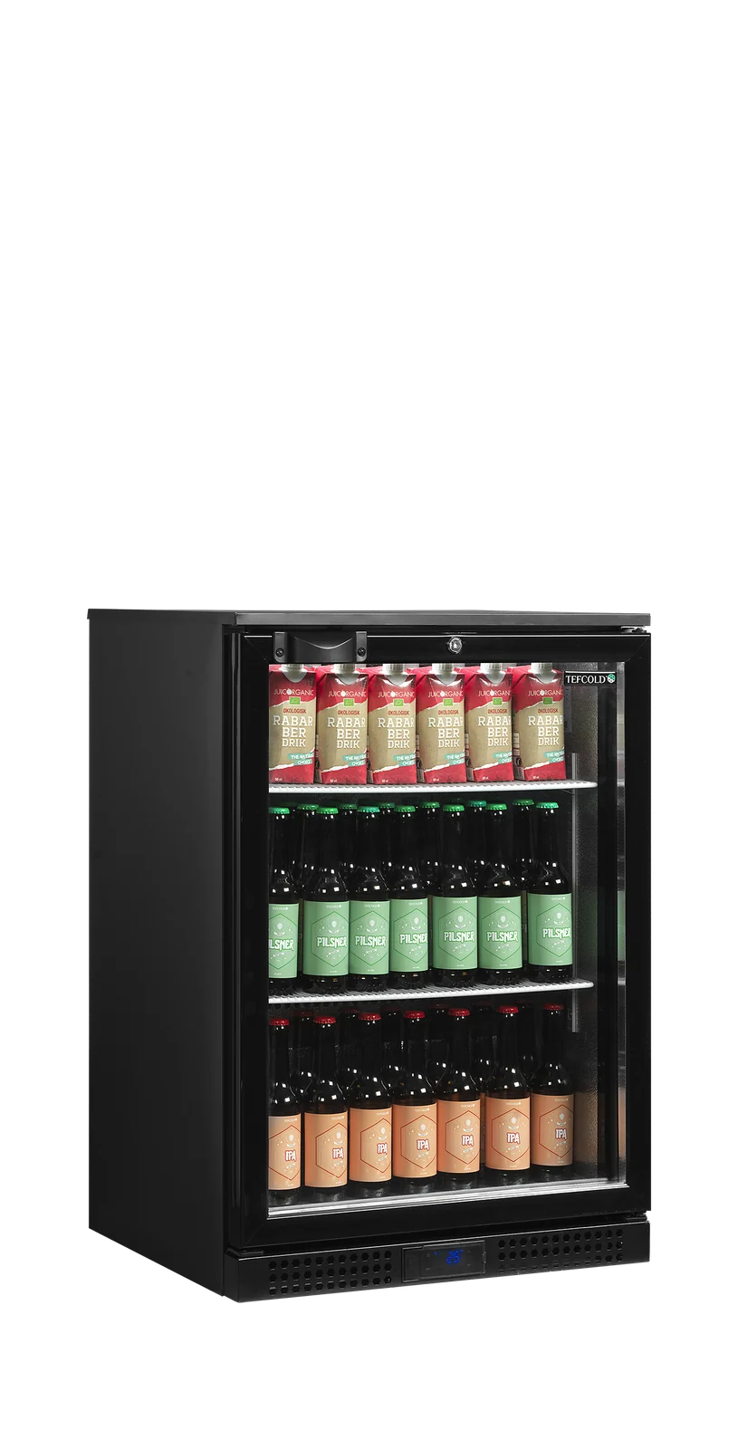 TEFCOLD - minibar prosklené křídlové dveře, černá DB126H
