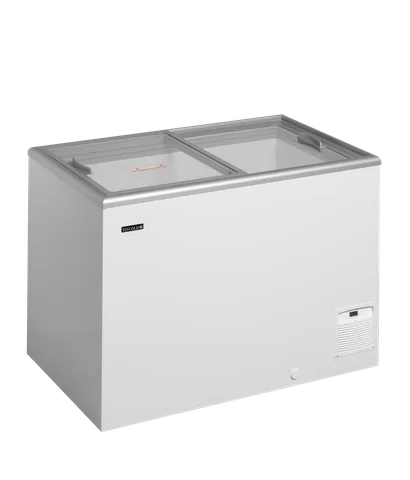 TEFCOLD - pultová mraznička prosklené rovné víko IDA300-W1