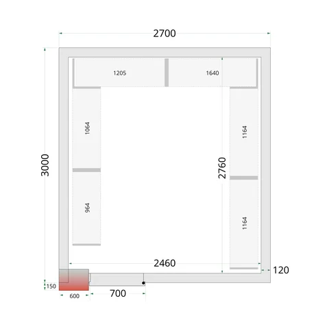 TEFCOLD - policový regálový modul – sada CRNF2730