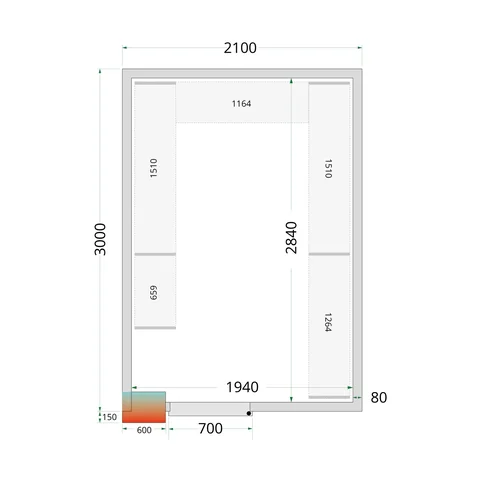 TEFCOLD - policový regálový modul – sada CRPF2130