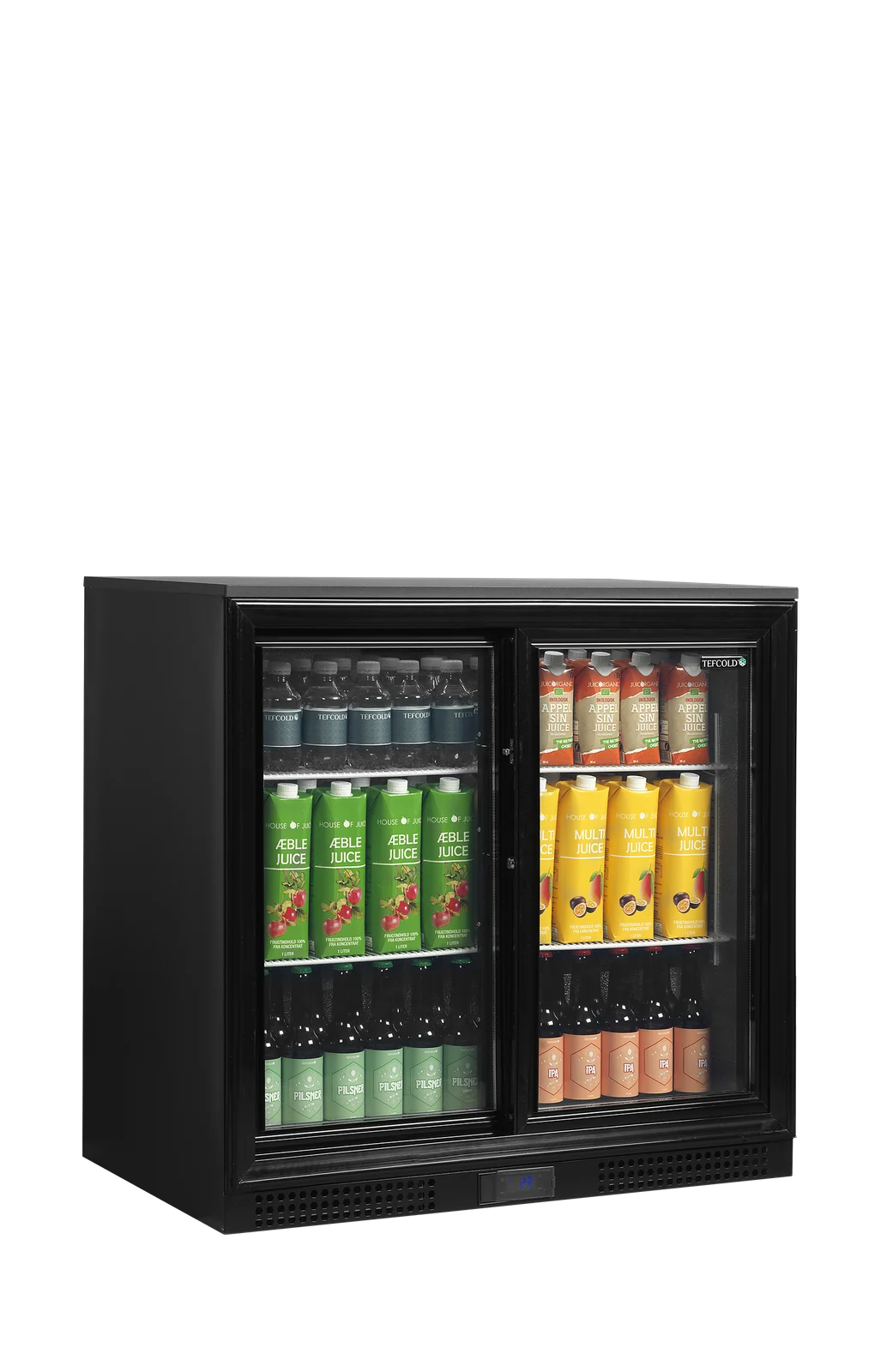 TEFCOLD - minibar prosklené posuvné dveře, černá DB201S