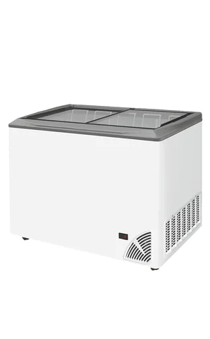 TEFCOLD - pultová mraznička prosklené rovné víko ARO 401/2 Šedá hrana | Byfal