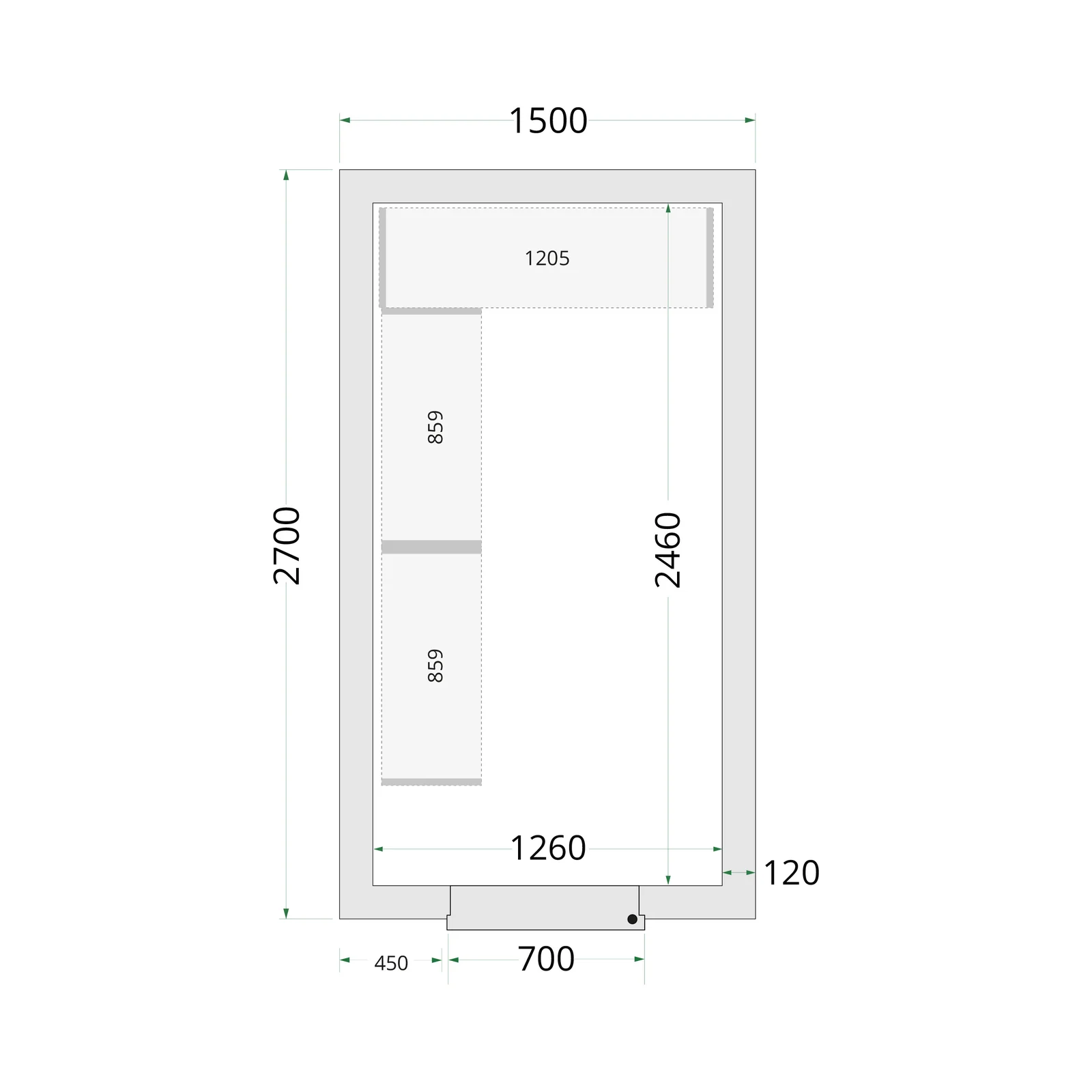 TEFCOLD - panely ke stavebnicovým boxům 120 mm CR 150x270x220