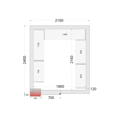 TEFCOLD - policový regálový modul – sada CRNF2124