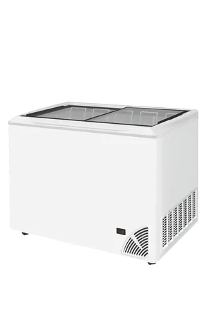 TEFCOLD - pultová mraznička prosklené rovné víko ARO 401/2 Bílá hrana | Byfal