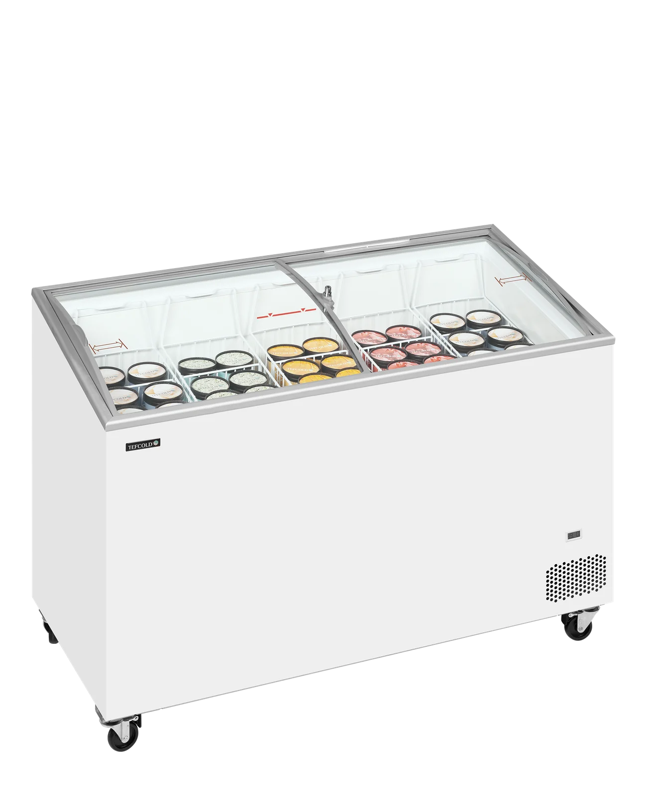 TEFCOLD - pultová mraznička prosklené oblé víko IC402SCEB