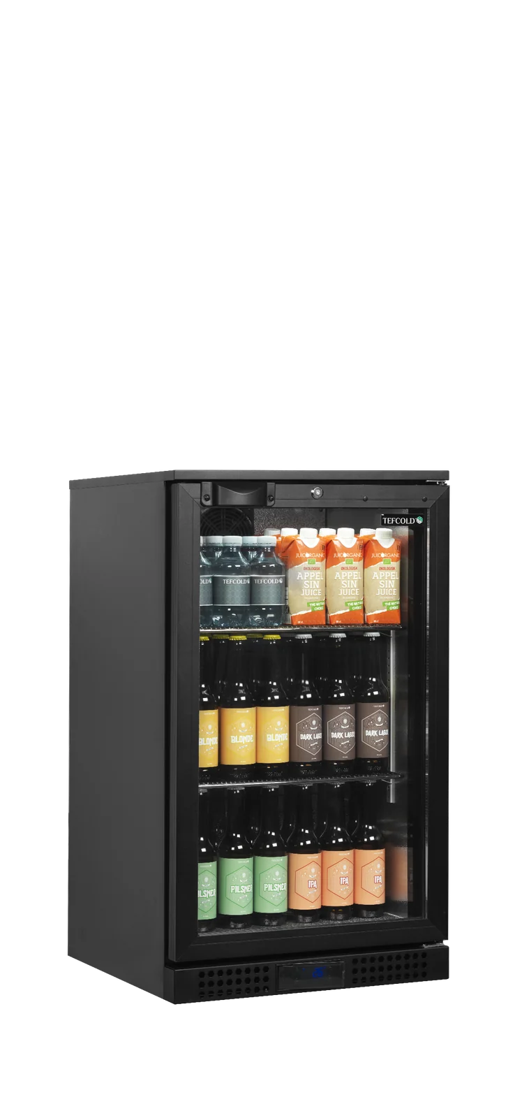 TEFCOLD - minibar prosklené křídlové dveře, černá BA6H