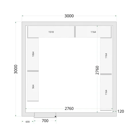 TEFCOLD - panely ke stavebnicovým boxům 120 mm CR 300x300x220