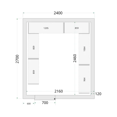 TEFCOLD - panely ke stavebnicovým boxům 120 mm CR 240x270x220