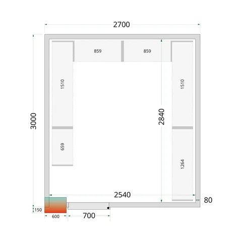 TEFCOLD - policový regálový modul – sada CRPF2730