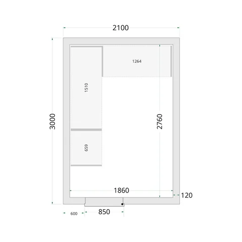 TEFCOLD - panely ke stavebnicovým boxům 120 mm CR 210x300x220 WD
