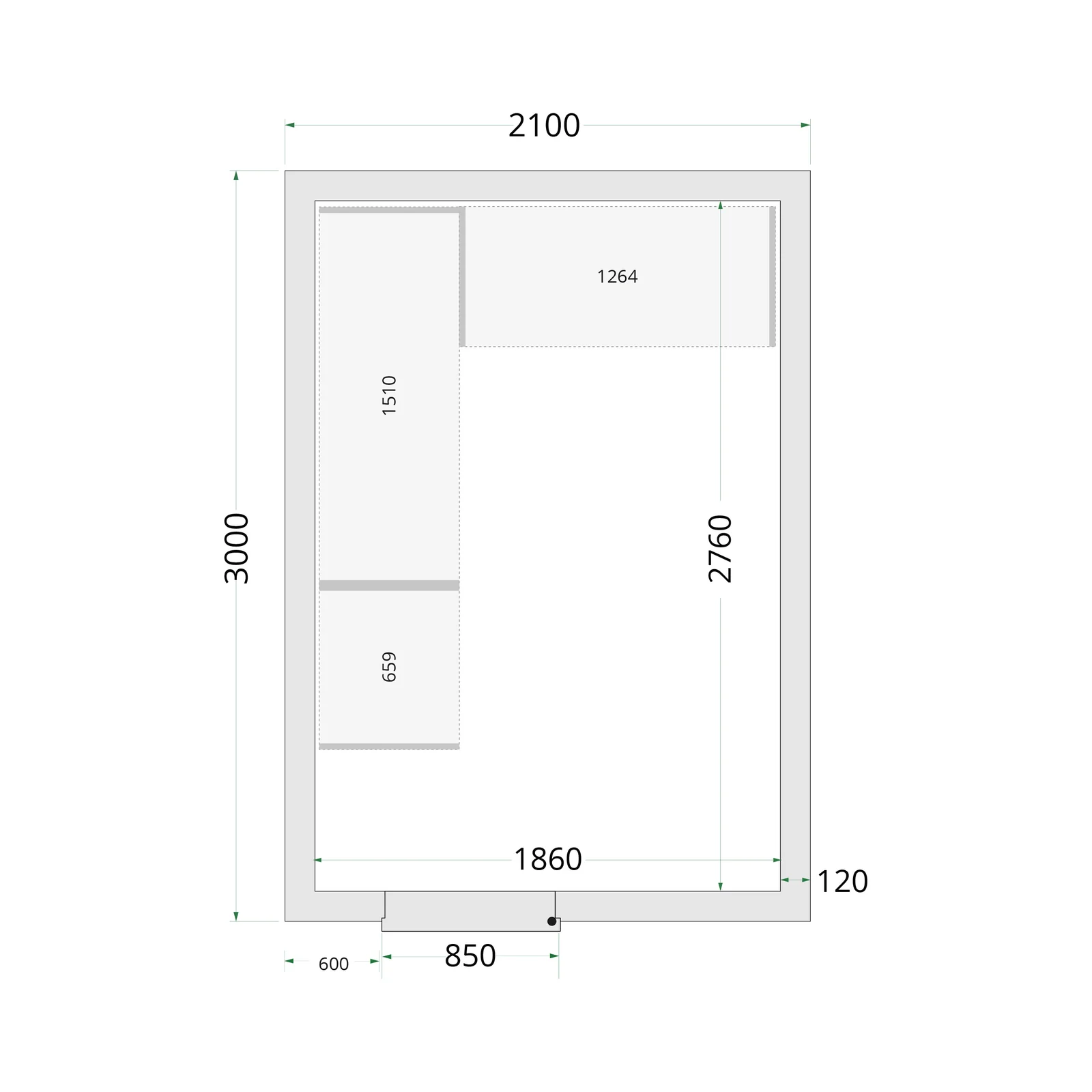 TEFCOLD - panely ke stavebnicovým boxům 120 mm CR 210x300x220 WD