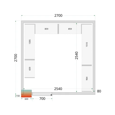 TEFCOLD - policový regálový modul – sada CRPF2727
