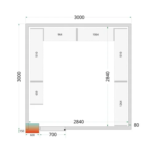 TEFCOLD - policový regálový modul – sada CRPF3030
