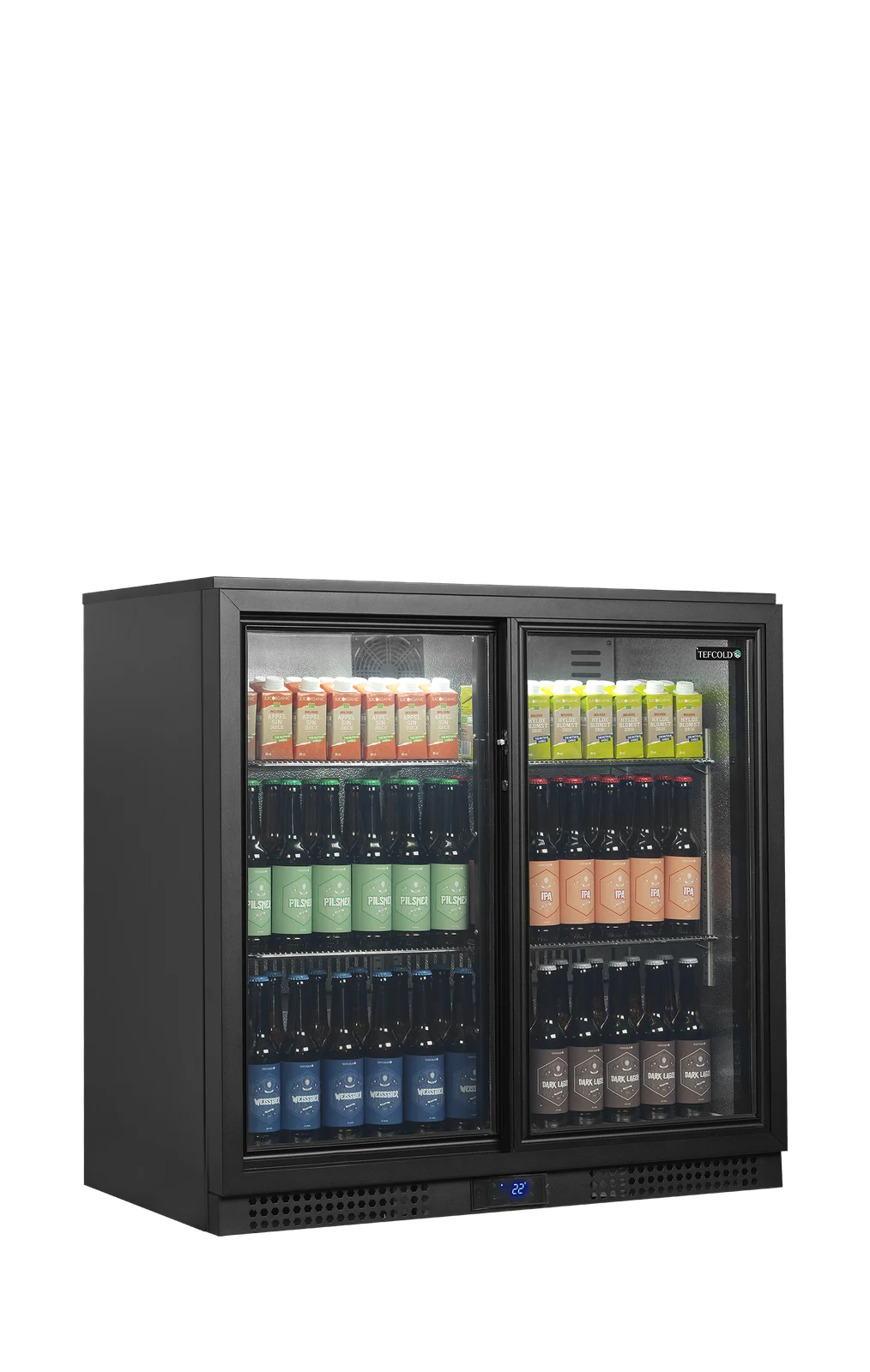 TEFCOLD - minibar prosklené posuvné dveře, černá BA21S