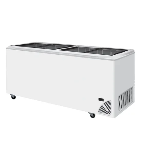 TEFCOLD - pultová mraznička prosklené rovné víko ARO 701/2 Bílá hrana | Byfal