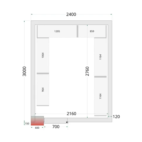 TEFCOLD - policový regálový modul – sada CRNF2430