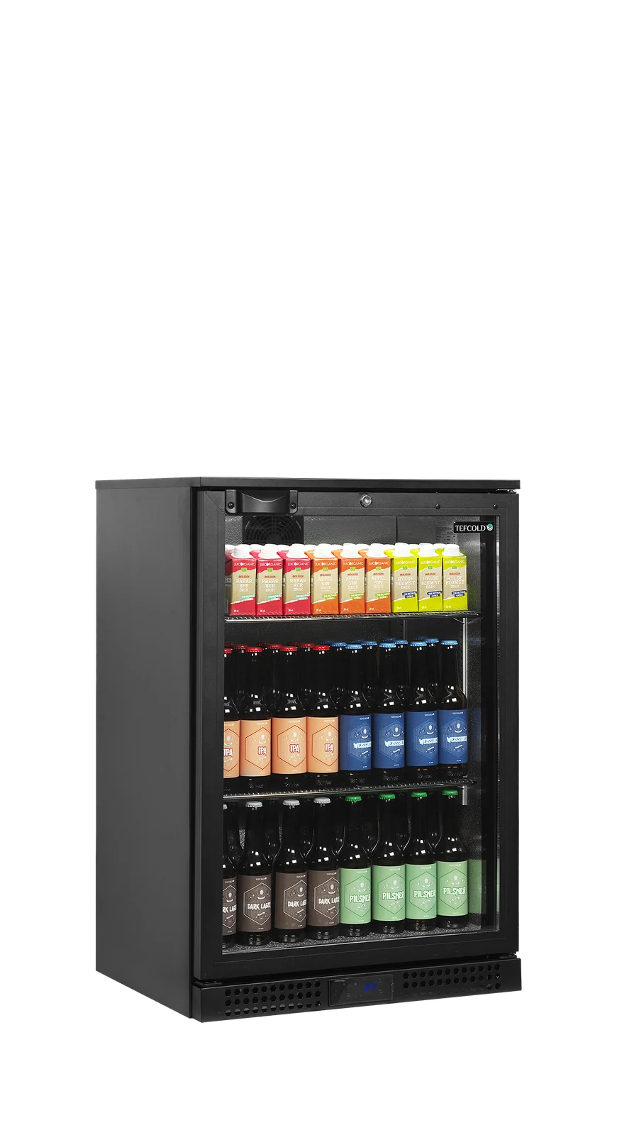 TEFCOLD - minibar prosklené křídlové dveře, černá BA11H