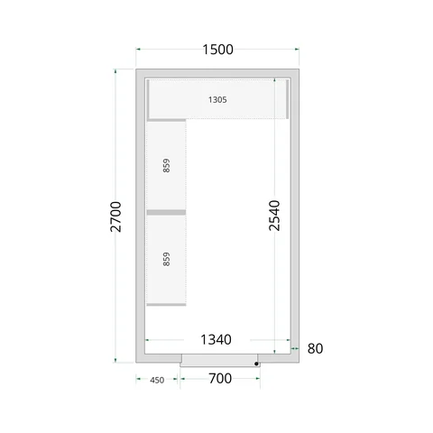 TEFCOLD - panely ke stavebnicovým boxům 80 mm CR 150x270x220