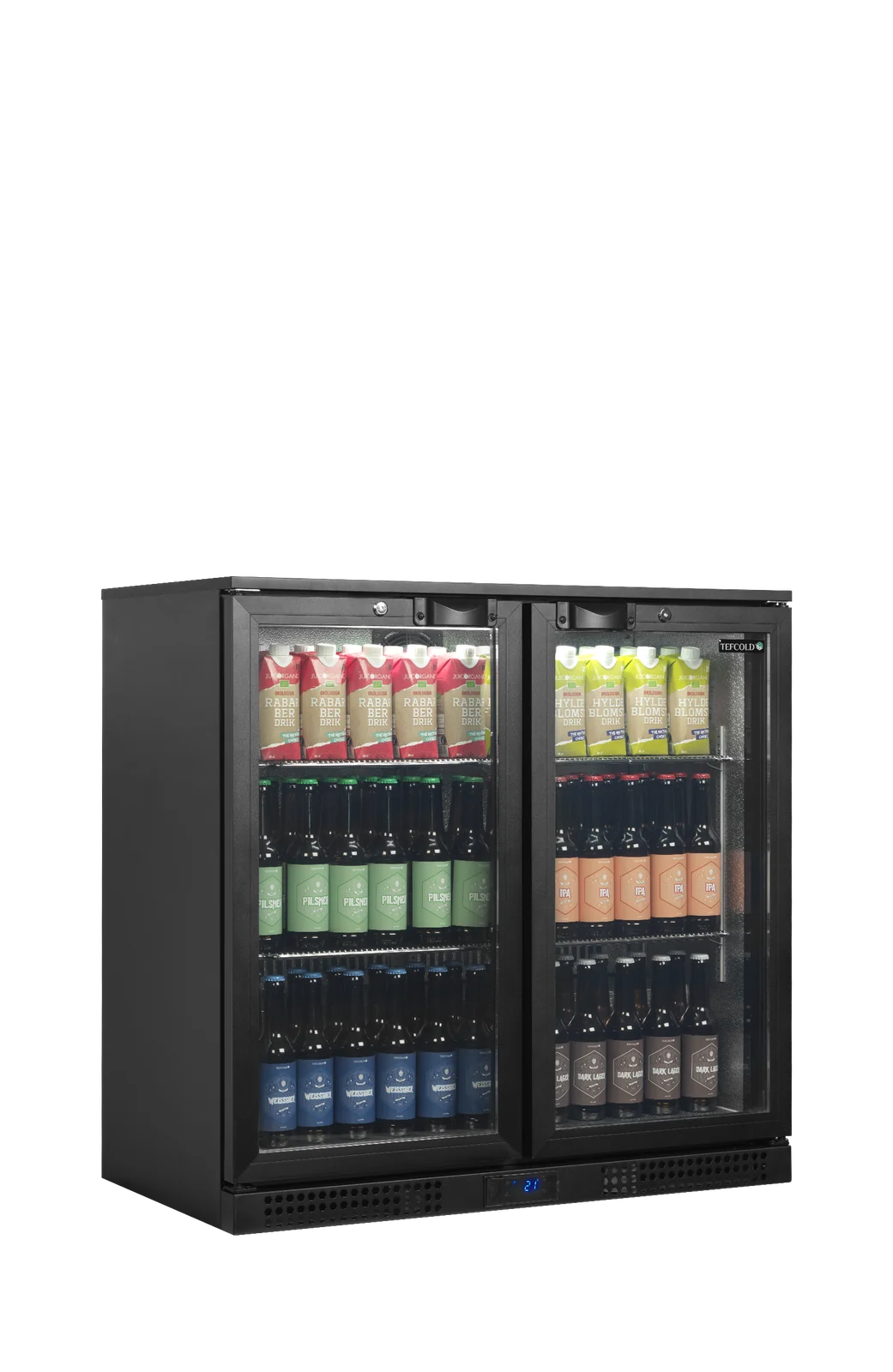 TEFCOLD - minibar prosklené křídlové dveře, černá BA21H