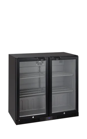 TEFCOLD - minibar prosklené křídlové dveře, černá DB202H