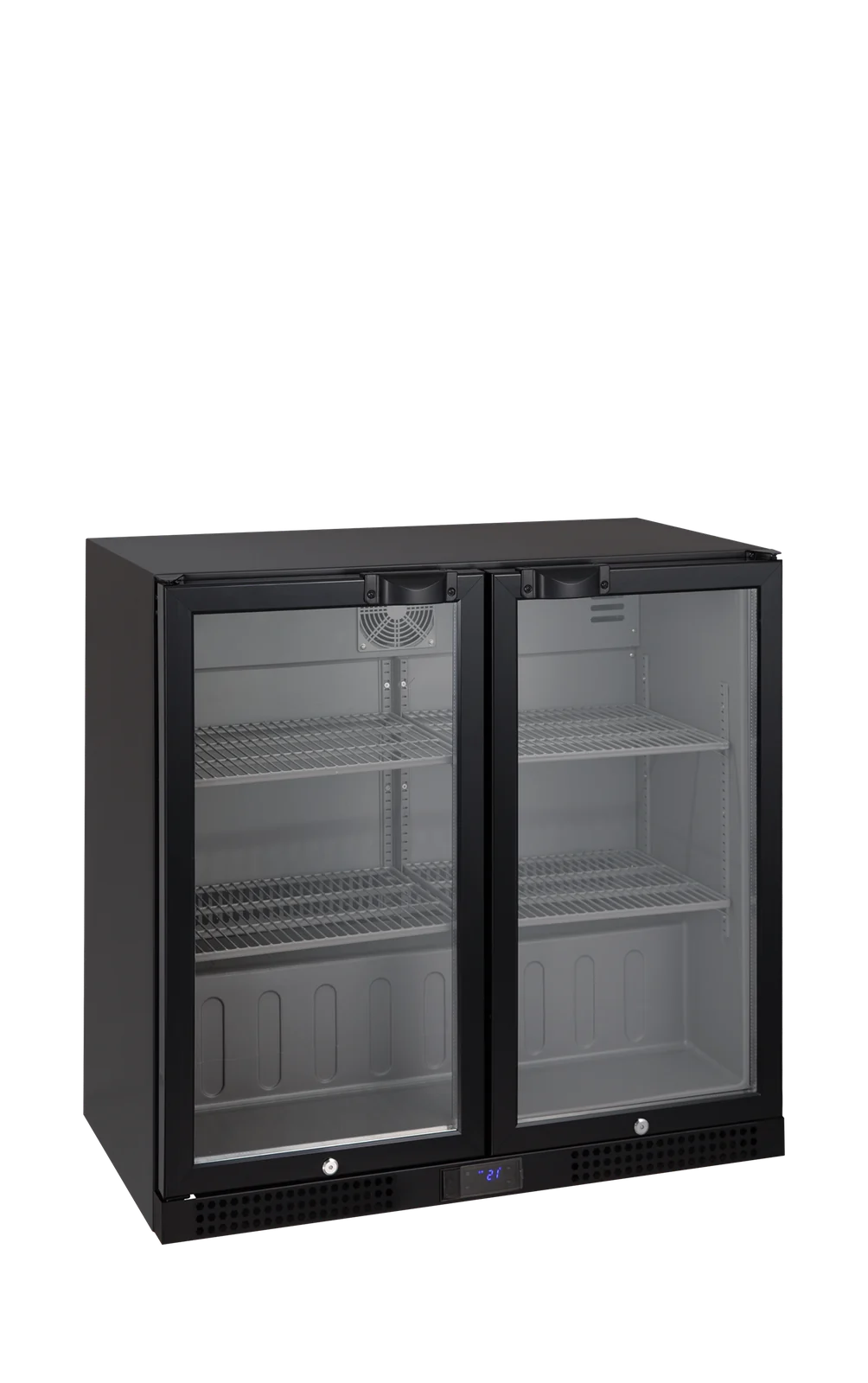 TEFCOLD - minibar prosklené křídlové dveře, černá DB202H