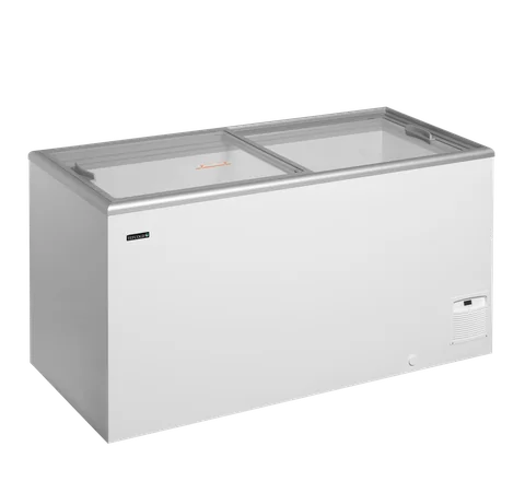 TEFCOLD - pultová mraznička prosklené rovné víko IDA500-W1