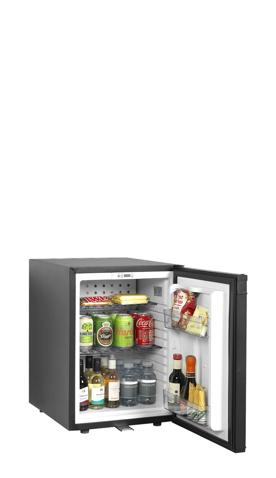 TEFCOLD - minibar plné dveře, černé opláštění TM 45 C
