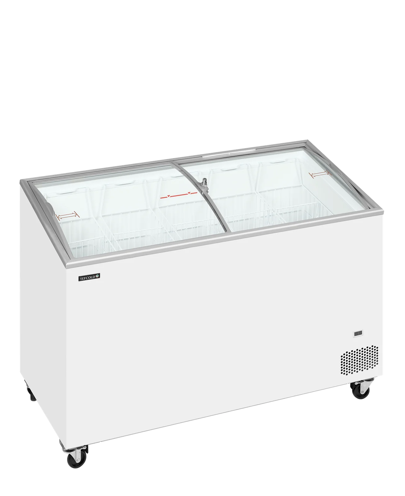 TEFCOLD - pultová mraznička prosklené oblé víko IC402SCEB