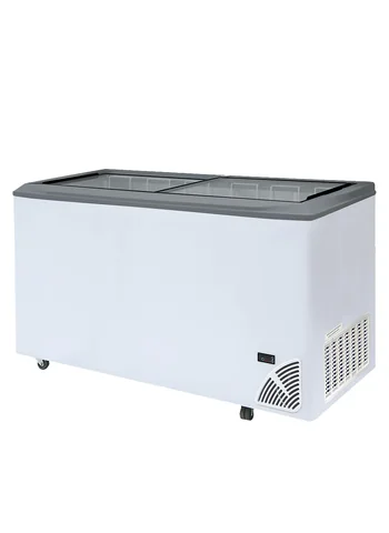 TEFCOLD - pultová mraznička prosklené rovné víko ARO 601/2 Šedá hrana | Byfal