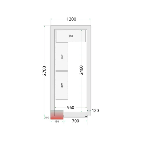 TEFCOLD - policový regálový modul – sada CRNF1227